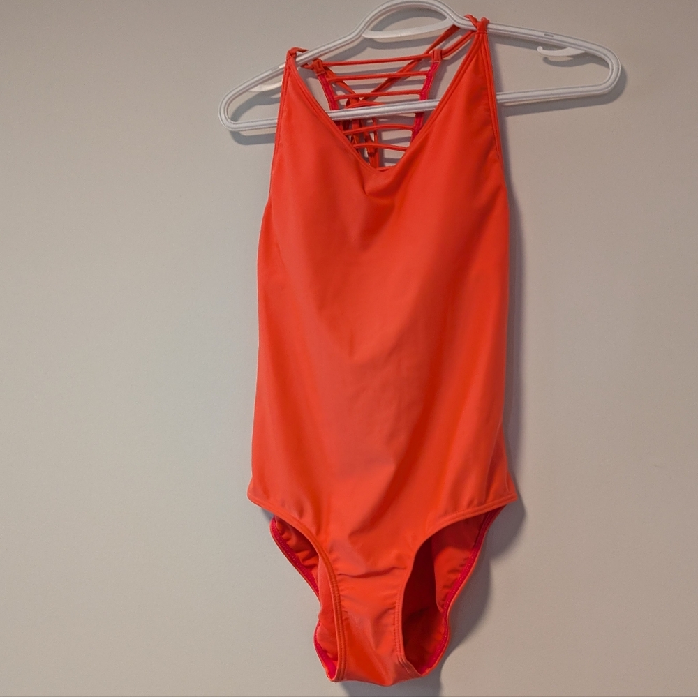 AQUA ROSE - Vibrant Neno Pink/Orange One-Piece Swimsuit